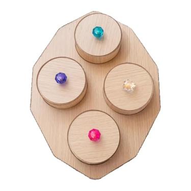 Imagem de ＫＬＫＣＭＳ Prato organizador de frutas secas, pote de doces coberto, tigelas de doces, bandeja de madeira para sobremesas, lanches, nozes, bandeja para