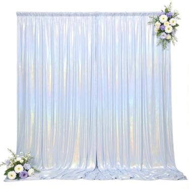 Imagem de 3 x 3 m com glitter, prata, pano de fundo, cortina de pano de fundo para fotos, tecido arco-íris brilhante, pano de fundo, para chá de bebê, casamento, festa de aniversário, sessão de fotos, 1,5 x 3 m