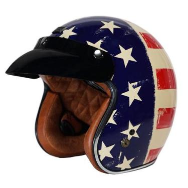 Imagem de Capacete Aberto Origine Primo Custom Glory Estados Unido, Azul Vermelh