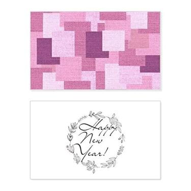 Imagem de Tecido de malha de linho roxo quadrado mosaico ano novo festival felicitações cartão Bless mensagem presente