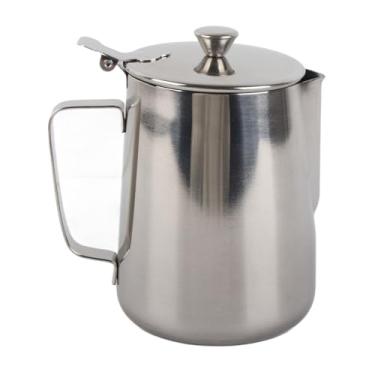 Imagem de Copo de espuma de aço inoxidável, jarro de leite materno sem gotejamento, acessórios de café com alça para café e restaurante (1000ML)