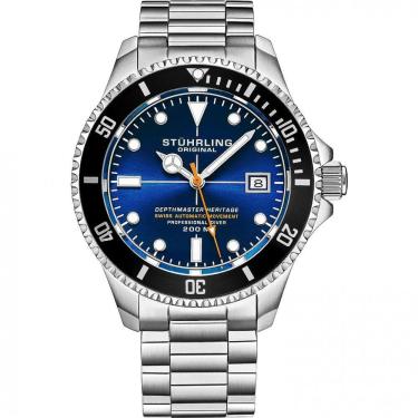 Imagem de Relógio Masculino Mergulho Profissional, Automático, DEPTHMASTER, Prova D 200m,, STUHRLING 883H.03, Prateado