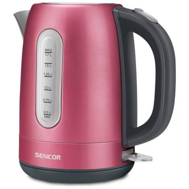 Imagem de Chaleira Elétrica 1.7L com Proteção de Fervura e Aço Inoxidável, 110v, SENCOR SWK1774RD, Rosa