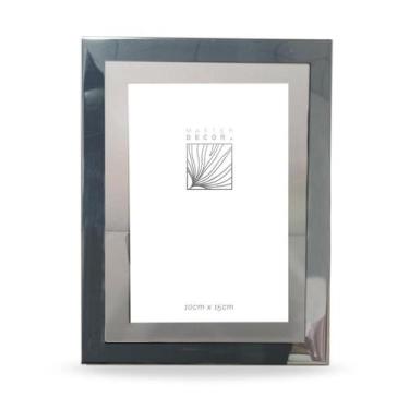 Imagem de Porta Retrato Moderno Prata 15x20cm Vertical Elegante - RIO MASTER