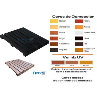 Imagem de Deck De Madeira Modular 50x40 cm Neonx Com Pintura, Osmocolor Mogno Se