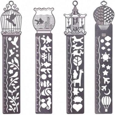 Imagem de Conjunto de régua de marcadores de metal HUOGUO para crianças, mulhere