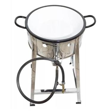 Imagem de Fritadeira Industrial Fogão Pasteleiro Com Tacho 16 7l Aço Inoxidável