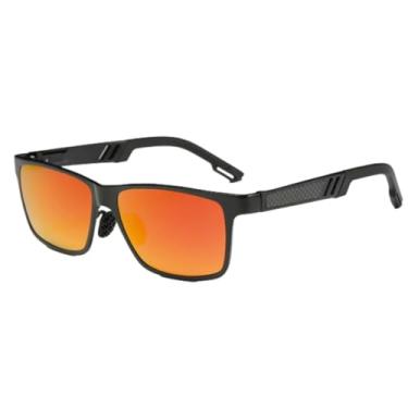 Imagem de Óculos de Sol Masculino Quadrado Polarizado UV400 Lente Polarizada (Laranja)