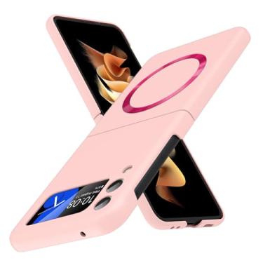 Imagem de CMYFUTNG Capa magnética para Galaxy Z Flip 3 5G, leve, slim fit, proteção contra quedas, resistente à prova de choque, capa para Samsung Galaxy Z Flip 3 5G, capa protetora de policarbonato rígido à