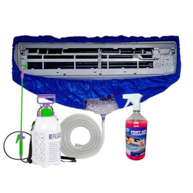 Imagem de Bolsa Coletora Para Limpeza De Ar Condicionado Com Abas + Pulverizador 5 Litros + Bactericida 1 Litro