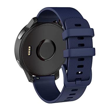 Imagem de OVERSTEP Compatível com Garmin Vivoactive 4, Darth Vader, Samsung Galaxy Watch 3 de 45 mm, 46 mm, Gear S3 Frontier, pulseiras clássicas, pulseira de silicone de 22 mm, azul escuro