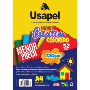 Imagem de Bloco para Educação Artística Usapel A4 120G 32 Folhas - 8 Cores - Fil