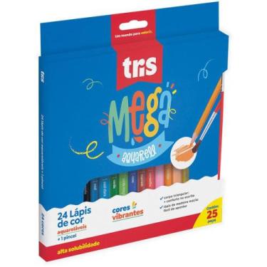 Imagem de Lápis de COR Triangular Mega SOFT Aquarell + Pincel 24 Cores C/06 - Su