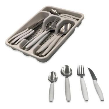 Imagem de Conjunto Jogo Talheres 25 Peças  Churrasco Sobremesa Aço Inox - mega p