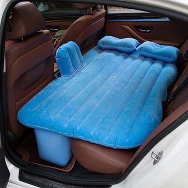 Imagem de Colchão De Ar Para Carro, Cama De Viagem Inflável Portátil, Almofada De Dormir Para Camping SUV RV Caminhão, Design Protetor, Dobrável E Fácil De Transportar(Azul)