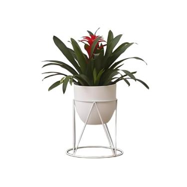 Imagem de Lzyjckh Vaso de plantas moderno, vaso cilíndrico com suporte resistente Vasos de flores modernos decorativos, Vaso de flores para decoração de sala de estar,White,28×28×40cm