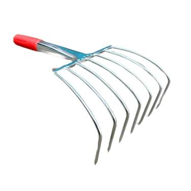 Imagem de Generic Ancinho de mão, ancinho de contenção, portátil, versátil, capina, pequeno, cultivo de solo, escavação para praia, gramado, quintal, pátio, 7 Dentes