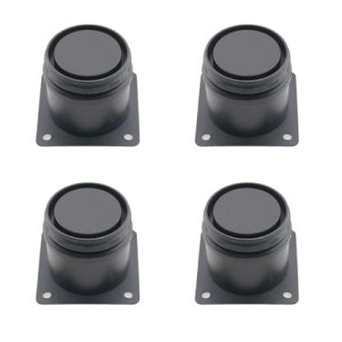 Imagem de TAODAN 4 peças de almofadas de substituição de metal de 5 cm com parafusos de montagem ajustáveis e redondas para móveis para mesa de café, sofá, armário, guarda-roupa, cama