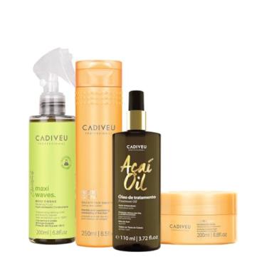 Imagem de Kit Cadiveu Professional Nutri Glow Shampoo Máscara Maxi Ondas e Açaí Oil 110 (4 produtos)