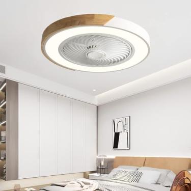 Imagem de Ventiladores de teto com luzes e controle remoto silencioso LED Ventilador de teto regulável com iluminação 5 lâminas DC reversível ventilador lustre luz de teto disponível no inverno verão