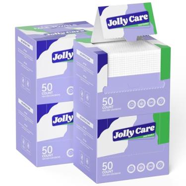Imagem de Jolly Care Toalhas de rosto descartáveis, toalha de rosto XL de 25 cm × 30 cm, descartável, removedor de maquiagem macia, lenços secos e espessos para limpeza feminina, cuidados com a pele, 50