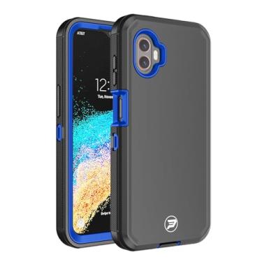 Imagem de Wireless PROTECH Capa compatível com Samsung Galaxy XCover6 Pro modelo SM-G736, TPU de camada tripla robusta e capa lisa de policarbonato (preta/azul)