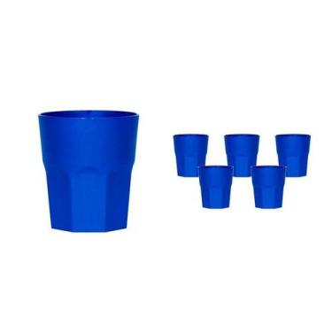 Imagem de Kit 6 Copos Mini Roma Azul 300Ml Plástico Premium - Bb Store