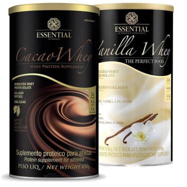 Imagem de Kit Vanilla Whey Protein + Cacao Whey 450g - Essential-Unissex