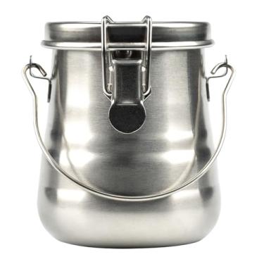 Imagem de HAUSTGO Arruela de pincel, limpador de pincel à prova de vazamento de aço inoxidável com tampa de encaixe e tela de filtro, ótimo para óleo, acrílico, pintura em aquarela, 8 cm de largura x 11 cm de