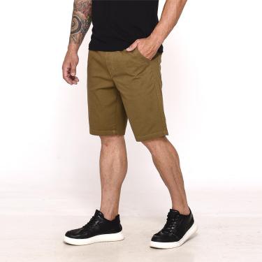 Imagem de Bermuda Masculina Sarja Cós Elástico Casual Confortável Estilo Urbano-Masculino