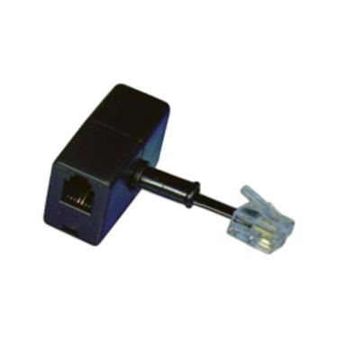 Imagem de Emenda T para Plug RJ11 Pasquale EM04 6x4 em ABS Transforma em Duas Saídas