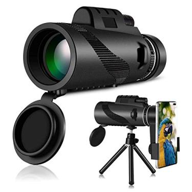 Imagem de Telescópio monocular 40X60, monocular à prova d'água de alta potência com adaptador para smartphone e tripé, visão para observação de pássaros, acampamento, caminhadas, viagens, presentes para crianças e adultos