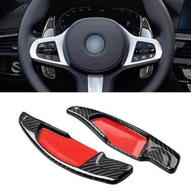 Imagem de Capa de extensão de câmbio de fibra de carbono real para BMW, câmbio de remo de volante serve para BMW 2 3 4 5 6GT 7 8(G01-G38), X3 X4 X5 X6 X7 M5 M8 X3M X4M X5M X6M XM Z4, Toyota Supra A90/A91(2011 6