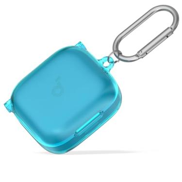 Imagem de Capa para Anker Soundcore P30i, capa protetora de TPU transparente, compatível com Anker Soundcore P30i, capa de carregamento com mosquetão (azul claro)