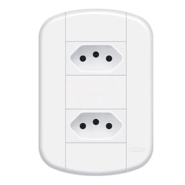 Imagem de Tomada Dupla 10A Branca De Embutir Blanc Mais