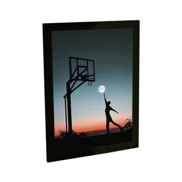 Imagem de Quadro Decorativo Basquete Quadra De Rua Ilustração Boa Lua Decoração Poster Quarto Sala