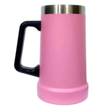 Imagem de Caneca Térmica Inox de Cerveja, Copo Térmico Dupla Camada, 709ml, para Bebidas Geladas e Chopp (Rosa)