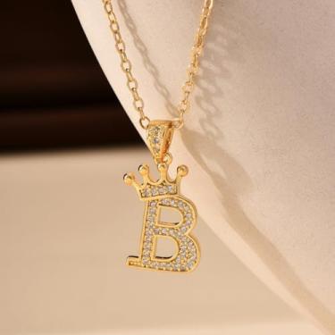 Imagem de 1 colar feminino banhado a prata, brilhante, com acabamento em coroa de diamante, joia fina, presente para mamãe, 40cm, Cobre, Sem Pedra Preciosa