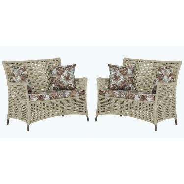 Imagem de 2 Sofás área Externa Igapó Alumínio Marrom Corda Náutica E6 Rami