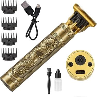 Imagem de Dragão Máquina Profissional de Corte de Cabelo e Barba, Sem Fio, Recarregável USB, 4 Pentes com Limitador de Lâmina Ajustável, Kit Premium