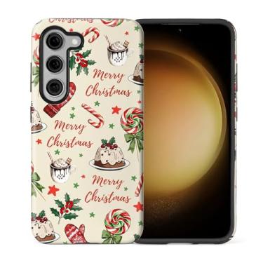 Imagem de casesok Capa para Samsung Galaxy S23, capa rígida de camada dupla + capa de telefone de silicone, proteção total à prova de choque para Samsung Galaxy S23 - Bolo de Natal Lollipop Holiday