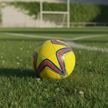 Imagem de Bola de Futebol Profissional, Design Moderno, Verde Amarelo e Laranja, Material Sintético, para Treino e Competição