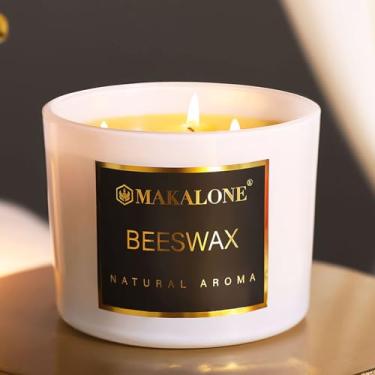 Imagem de Velas de pote de cera de abelha FU-Branco