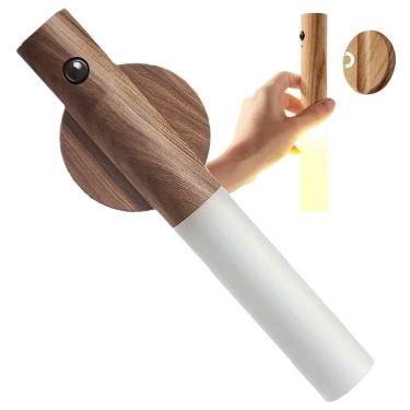Imagem de Luminaria Sensor Presença Batao Led Detecta Movimento Base Magnetica Parede Usb Recarregavel Quarto Sala Casa Iluminaçao