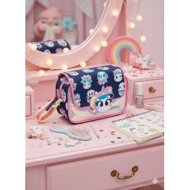 Imagem de Bolsinha Passeio Infantil Puket Menina Unicórnio Tenis Azul Marinho