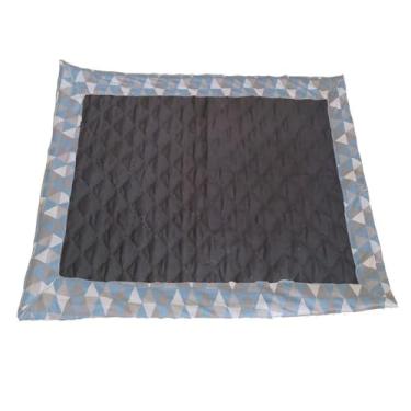 Imagem de Tapete Higiênico Impermeável para Pet, Marrom Escuro, Reutilizável e Lavável, Base Matelada com Bordas Estampadas, 70x70 cm, 2 Unidades (Azul Bebê Luck, Grande)