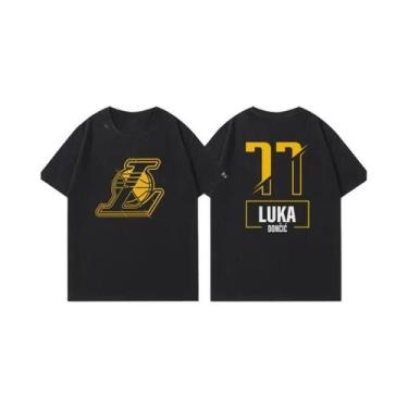 Imagem de Camiseta De Manga Curta Lakers Luka Doncic Para Homens E Mulheres, Cas
