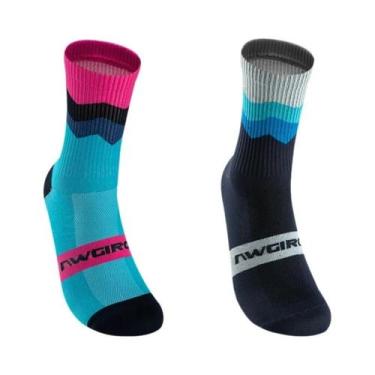 Imagem de Meias De Ciclismo Unissex Respiráveis De Compressão, 2 Pares, Profissi