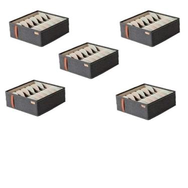 Imagem de Kit Caixa Colmeia Organizadora 3 Pçs Organizador Armário de Guarda Roupas Peças Intimas Meias/Sutiã(6 quadrados(5 peças))