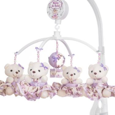 Imagem de Mobile Para Berço Musical Giratório Ursa Floral Lilás - Le-Leão Artigo
